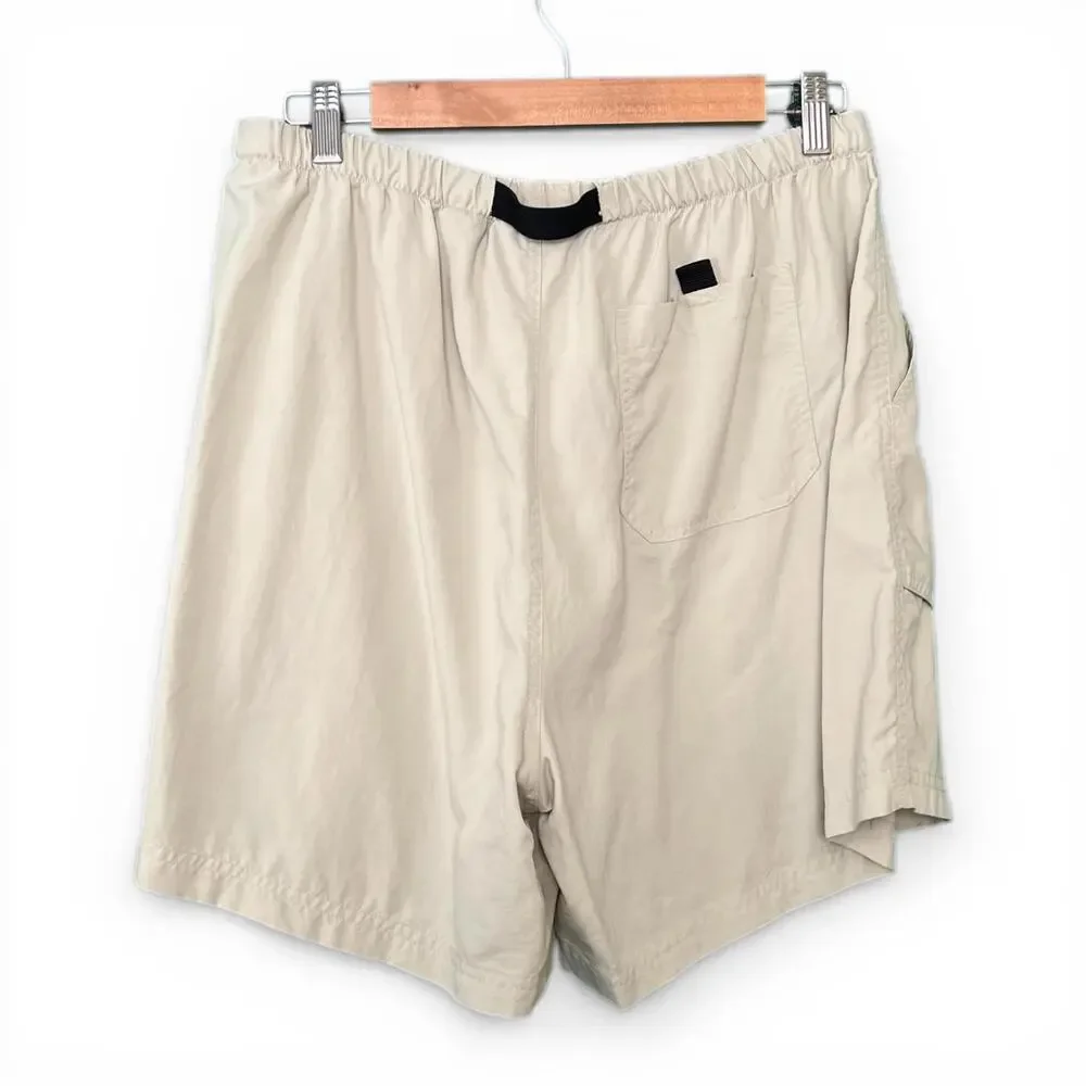 Beige Outdoor Shorts with Adjustable Buckle Waist